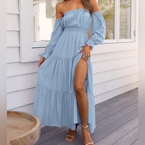Boho Off Shoulder Maxi Dress